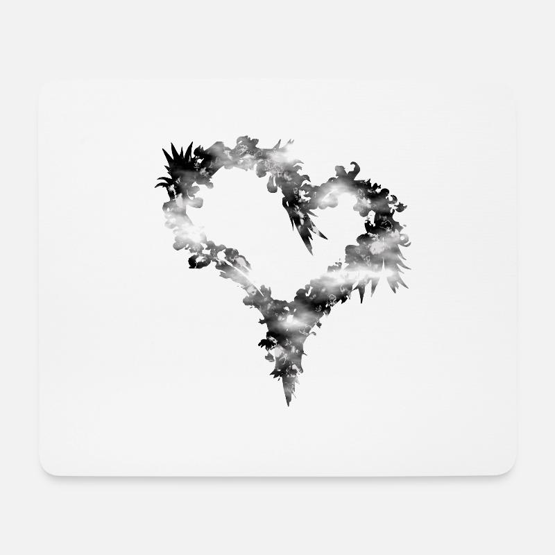 Schwarzes Herz Natur Art - Mousepad (Querformat) - Weiß