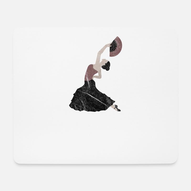 Flamenco Tänzerin / Flamenco Tanz in rot-schwarz - Mousepad (Querformat) - Weiß