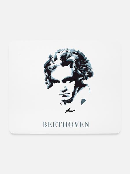 beethoven exzentriker genie musik taub komponist f - Mousepad (Querformat) - Weiß