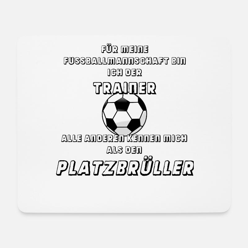 Ich bin Fussballtrainer und Platzbrüller - Mousepad (Querformat) - Weiß