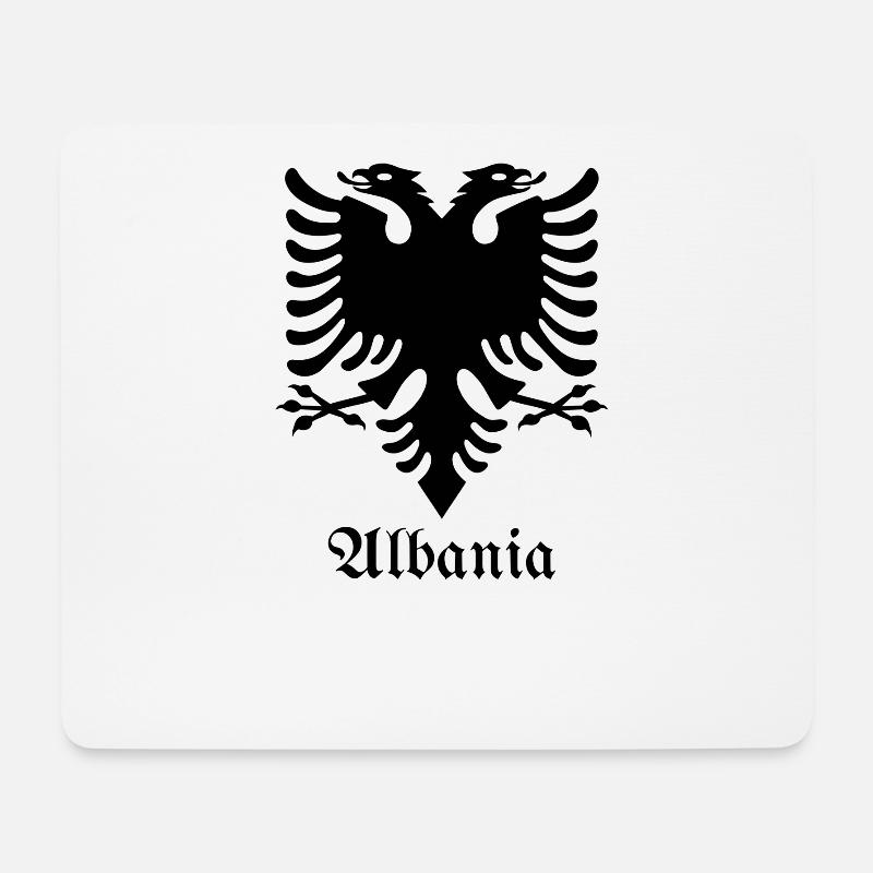 Albanischer Adler „Albanian Pride" - Mousepad (Querformat) - Weiß