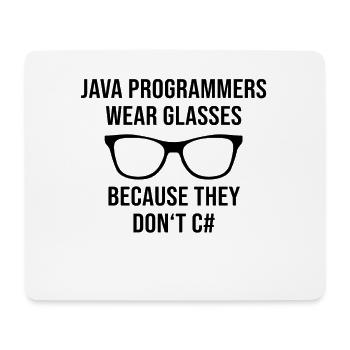 Programmer Java Entwickler Brille - Mousepad (Querformat) - Weiß - Vorne