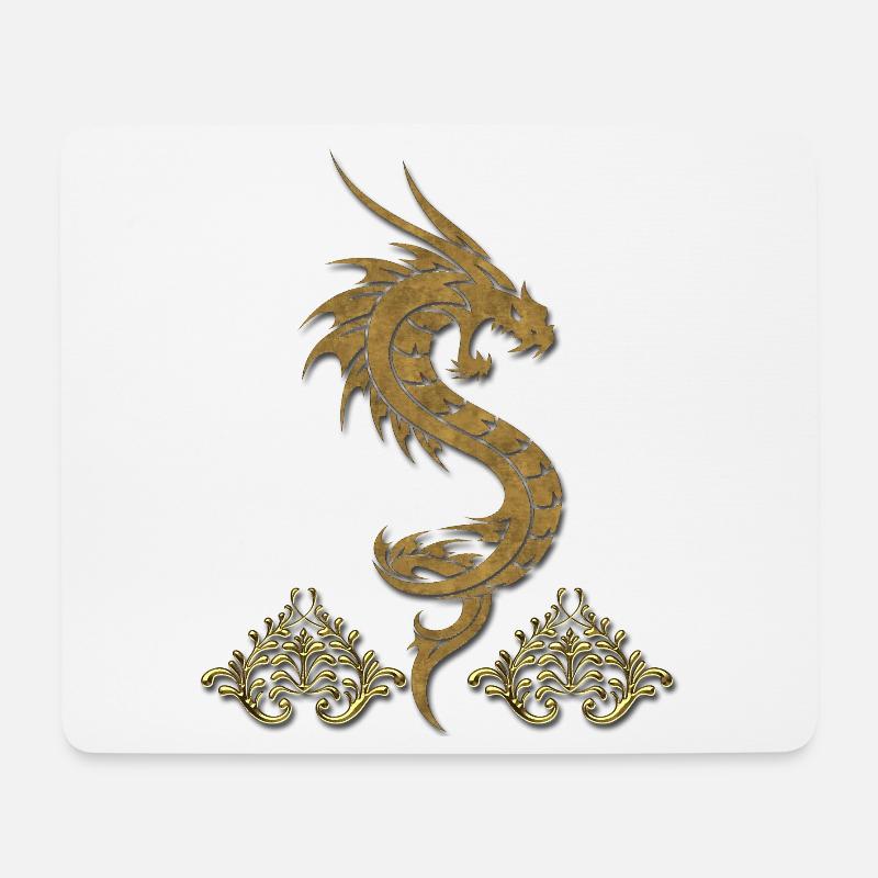 wunderbarer chinesischer Drache - Mousepad (Querformat) - Weiß