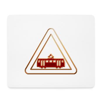 Attention tram 3 - Mouse Pad (horizontal) - white - Front