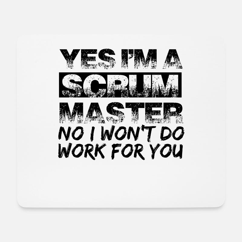 Scrum Master T-Shirt - Mousepad (Querformat) - Weiß