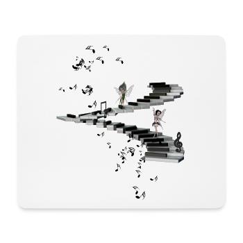 Music, cute fairies dancing on a piano - Mouse Pad (horizontal) - white - Front
