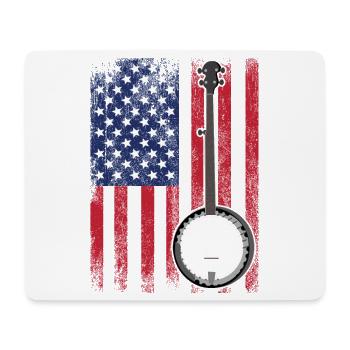 Banjo USA Flagge - Mousepad (Querformat) - Weiß - Vorne
