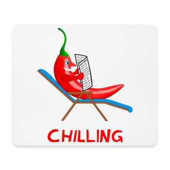 chilli, chilling, chilli, lazybones, lazy - Mouse Pad (horizontal) - white - Front