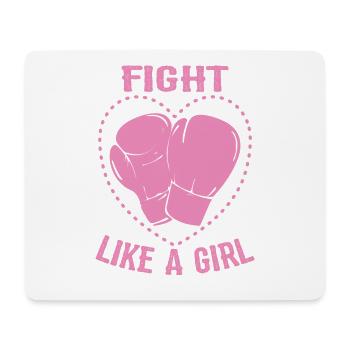 Boxende Frauen kämpfen wie ein Mädchen - Mousepad (Querformat) - Weiß - Vorne