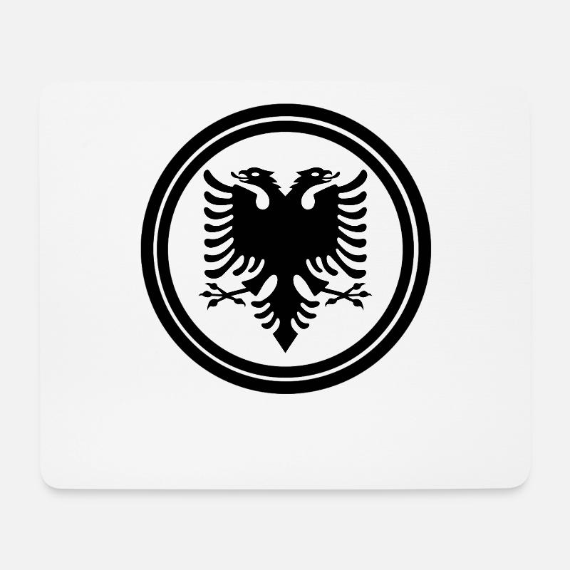 Albanien Flagge "Albanischer Adler" - Mousepad (Querformat) - Weiß
