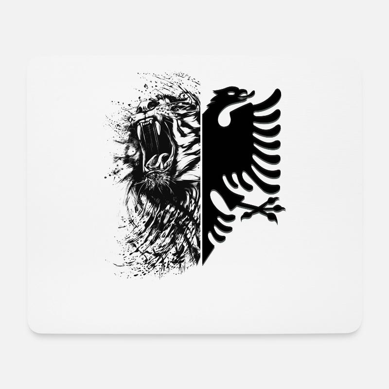 Drapeau de l’Albanie « Aigle albanais » - Tapis de souris (format paysage) - blanc