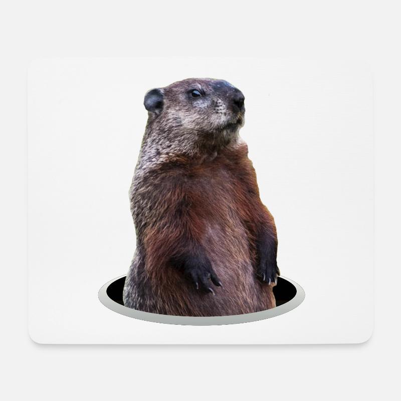 Murmeltier - Mousepad (Querformat) - Weiß