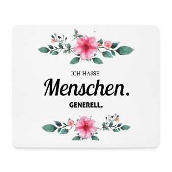 Ich Hasse Menschen Generell - Mousepad (Querformat) - Weiß - Vorne