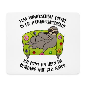 Sloth spring spring fatigue hibernation - Mouse Pad (horizontal) - white - Front