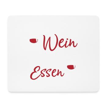 Ich koche gerne mit Wein. Manchmal kommt er sogar - Mousepad (Querformat) - Weiß - Vorne
