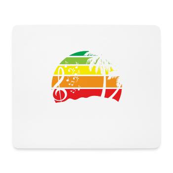 Bunter Musik-Kreis Retro-Silhouette - Mousepad (Querformat) - Weiß - Vorne