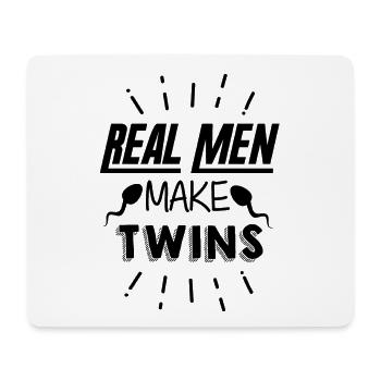 Father of Twins Real Men Make Twins - Mouse Pad (horizontal) - white - Front