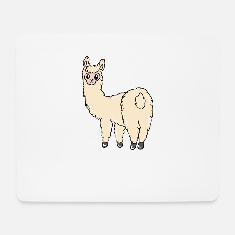 Lama - Mousepad (Querformat) - Weiß
