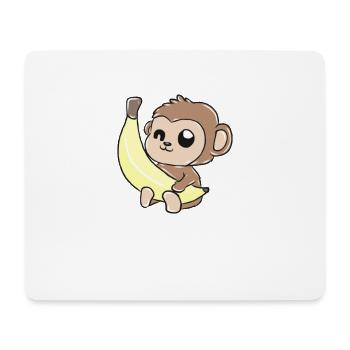 Affe Banane Geschenk - Mousepad (Querformat) - Weiß - Vorne