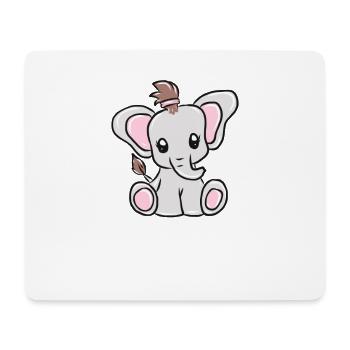 Elefant - Mousepad (Querformat) - Weiß - Vorne