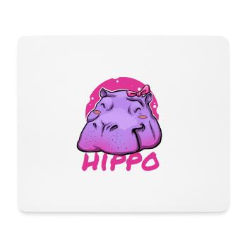 Cute Hippo with Pink Bow - Mouse Pad (horizontal) - white - Front