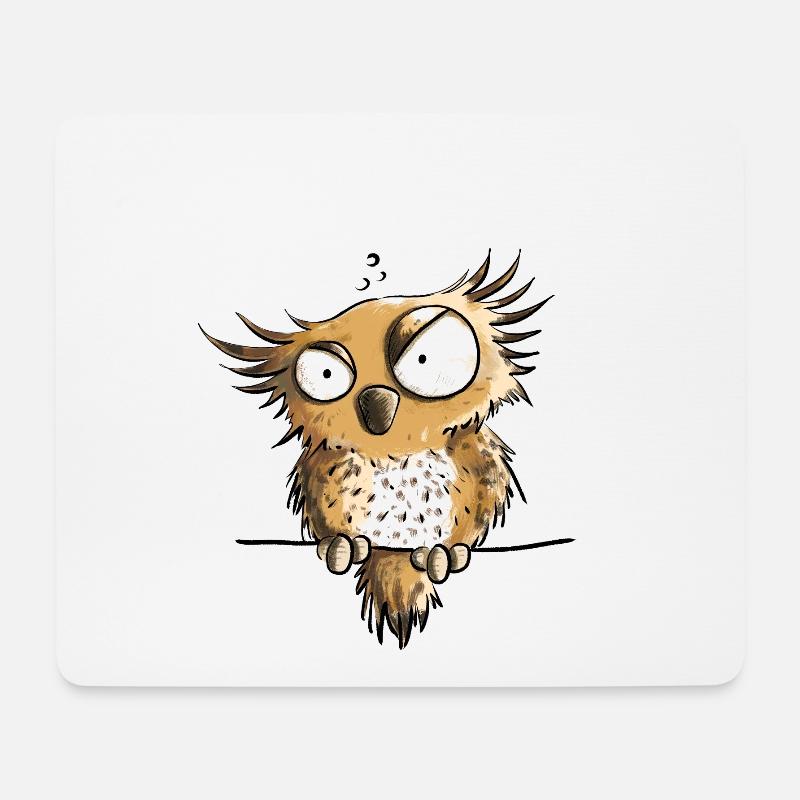 Selber Kauzig Eule Funmotiv Mit Spruch - Mousepad (Querformat) - Weiß