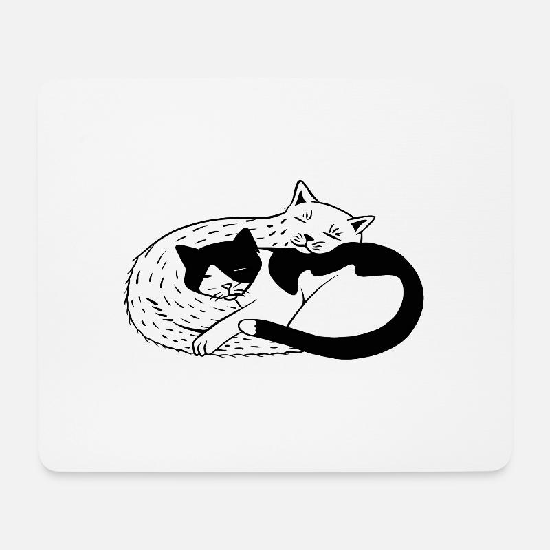 Katzen - Mousepad (Querformat) - Weiß