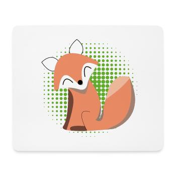 Smiling fox in halftone - Mouse Pad (horizontal) - white - Front