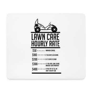 Garden lawn mowing mower hourly wage - Mouse Pad (horizontal) - white - Front
