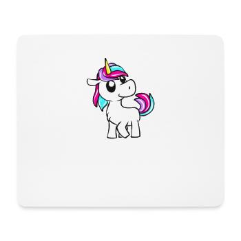 Colorful unicorn cartoon with pastel mane - Mouse Pad (horizontal) - white - Front