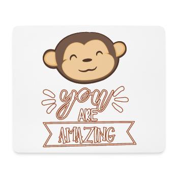 Affe - Mousepad (Querformat) - Weiß - Vorne