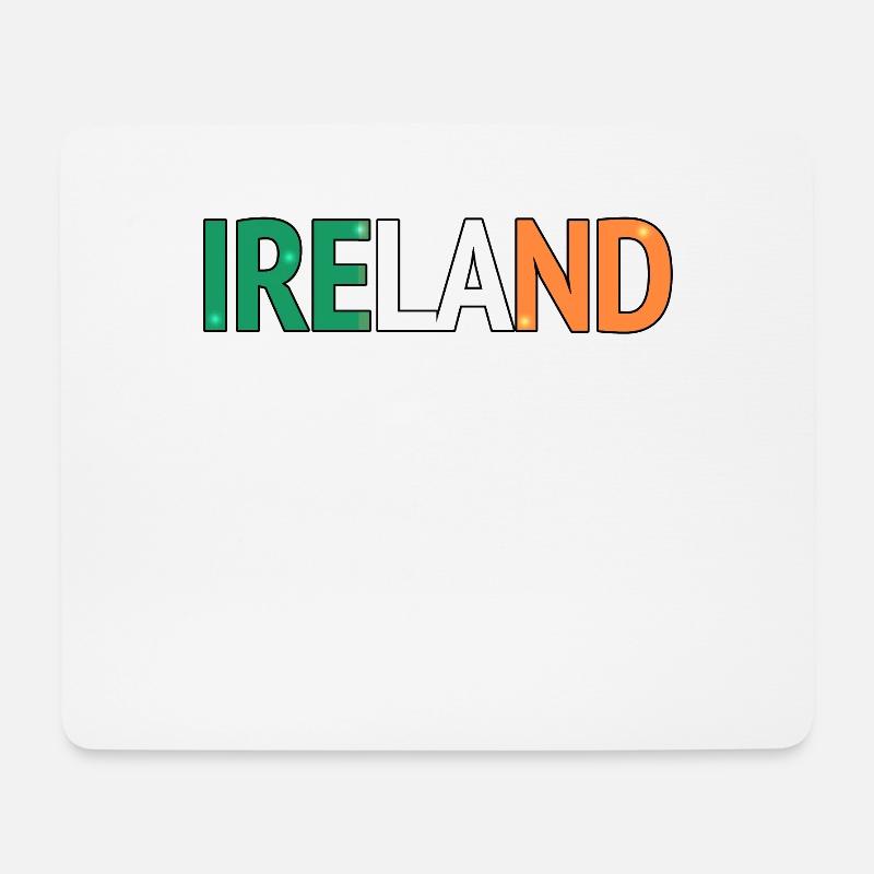 Ireland Color Block Typography - Mouse Pad (horizontal) - white