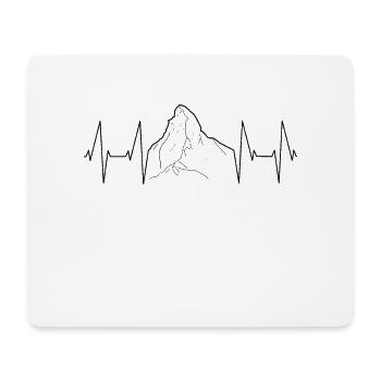 BERG Design mit EKG-Linie - T-Shirt für Abenteurer - Mousepad (Querformat) - Weiß - Vorne
