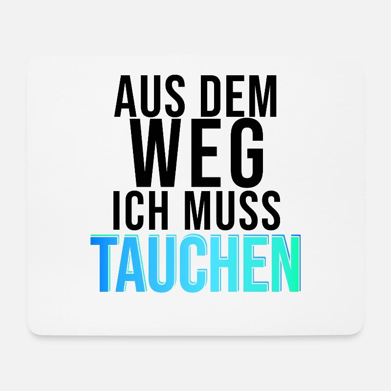 TAUCHEN Neon Schriftzug - Mousepad (Querformat) - Weiß