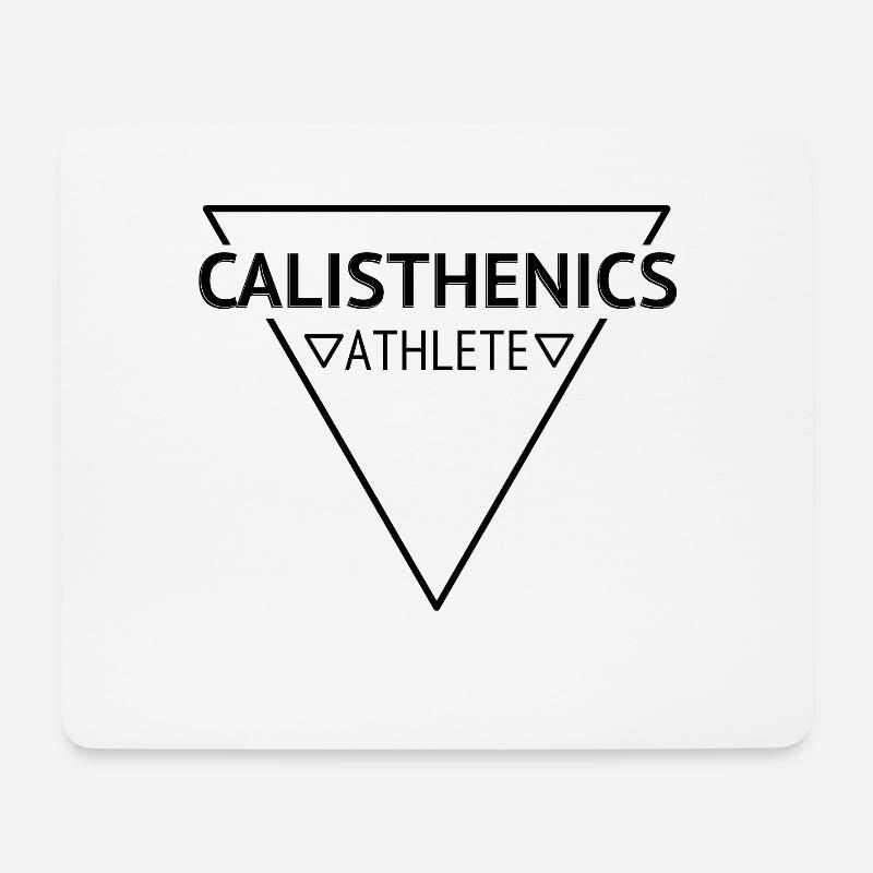 Calisthenics Schriftzug mit Pfeil Icons - Mousepad (Querformat) - Weiß