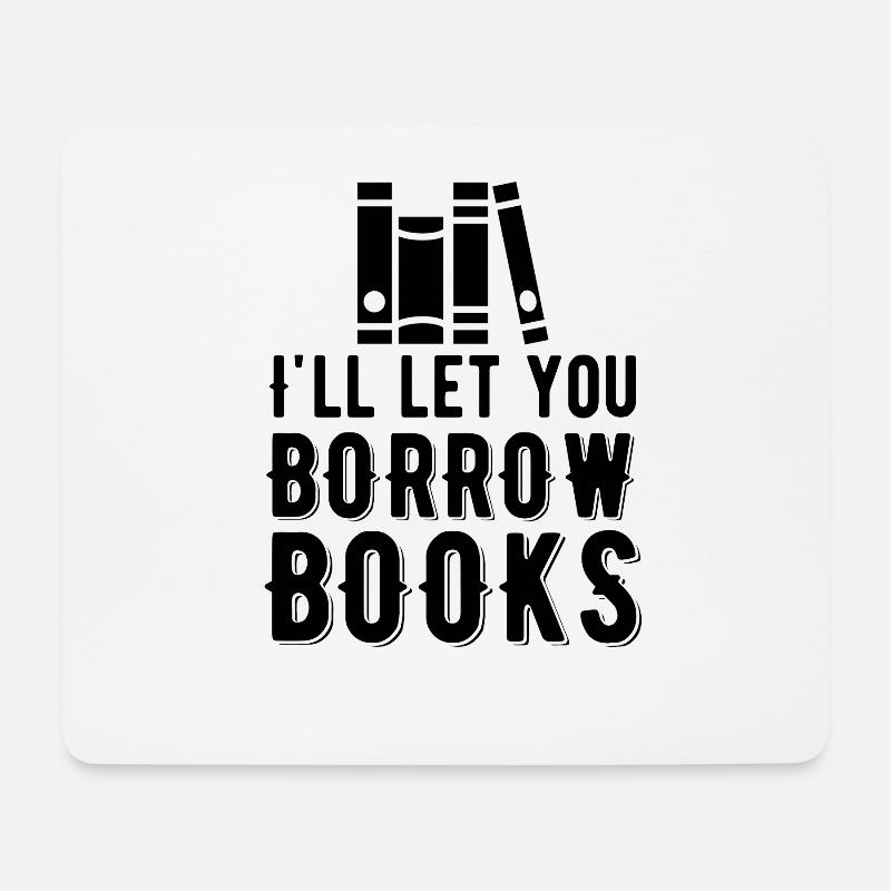 Bibliothek Ich Verleihe Bücher - Mousepad (Querformat) - Weiß