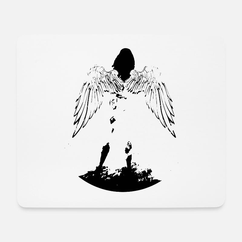 Engel mit Flügel - Mousepad (Querformat) - Weiß
