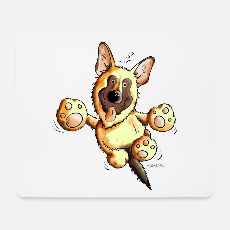 Süßer Deutscher Schäferhund - Mousepad (Querformat) - Weiß