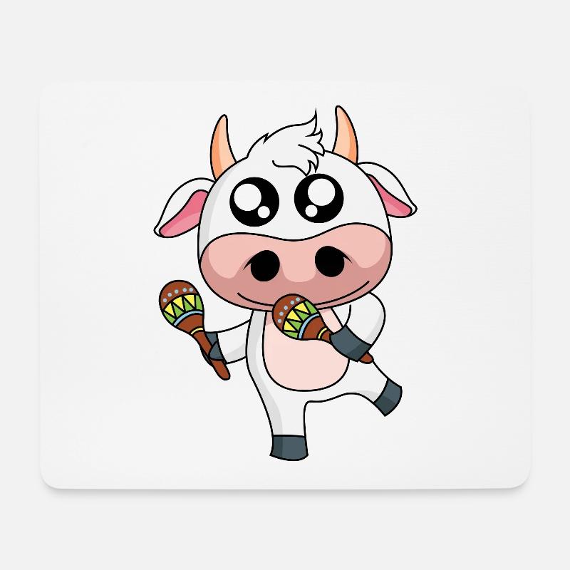 Salsa Dancing Vache laitière - Tapis de souris (format paysage) - blanc