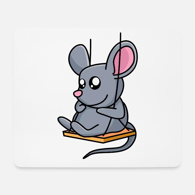 Mäuseschaukel - Mousepad (Querformat) - Weiß