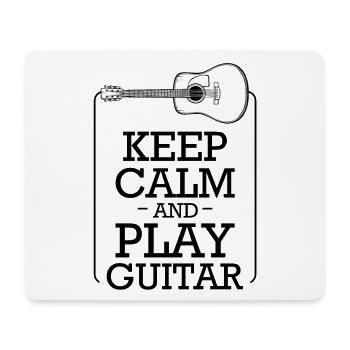 Art de ligne de guitare en noir - Tapis de souris (format paysage) - blanc - Devant
