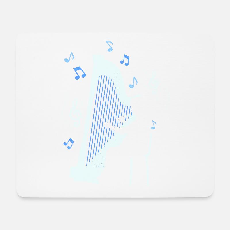 Harfe-Spielerin - Mousepad (Querformat) - Weiß