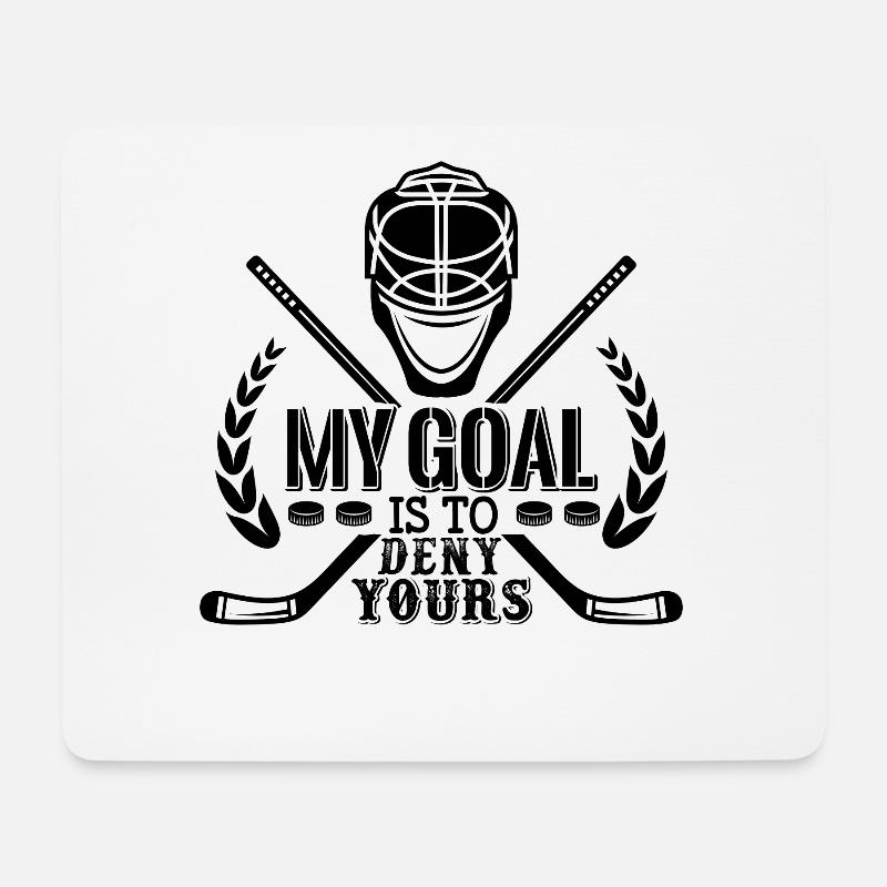 Hockey Goalie - Mousepad (Querformat) - Weiß