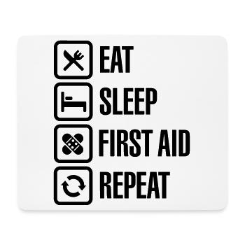 Eat Sleep First Aid Repeat - Mousepad (Querformat) - Weiß - Vorne
