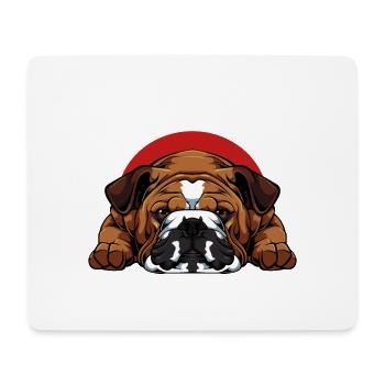 Bulldog-Liebe: Mehr Menschen, Mehr Liebe - Mousepad (Querformat) - Weiß - Vorne