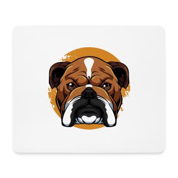 Bulldog Lebensfreude Shirtmotiv - Mousepad (Querformat) - Weiß - Vorne