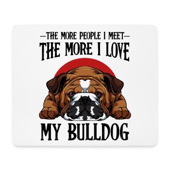 Bulldogkopf Illustration roter Halbkreis - Mousepad (Querformat) - Weiß - Vorne