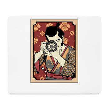 Kimono Kamera Portrait - Mousepad (Querformat) - Weiß - Vorne