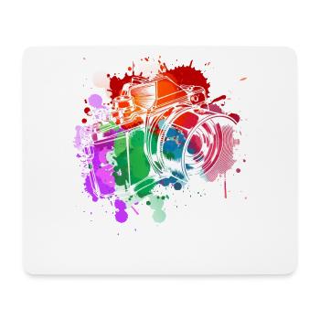 Farbenfrohe Kamera Kunst - Mousepad (Querformat) - Weiß - Vorne