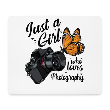Butterfly meets camera - Mouse Pad (horizontal) - white - Front